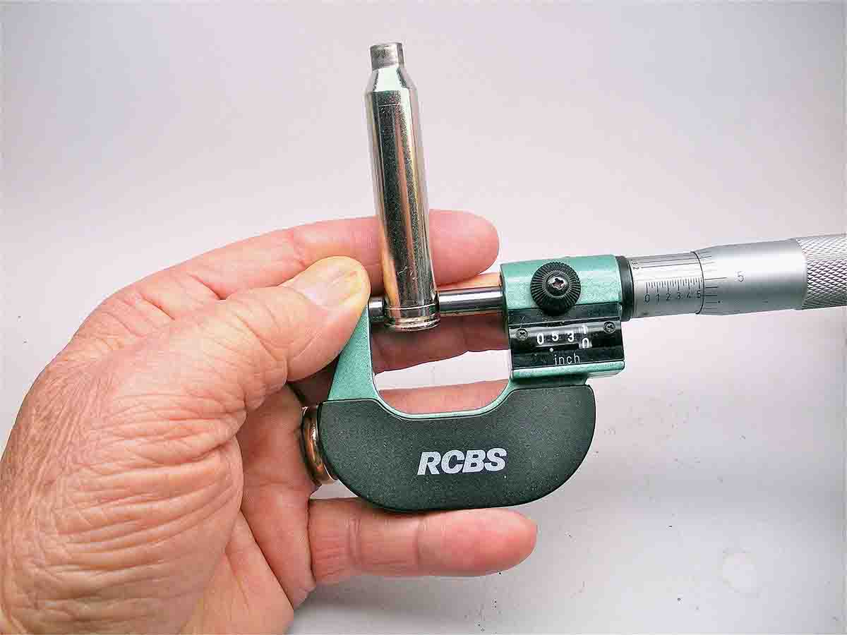 A digital micrometer measures to three decimal places but allows interpolation for a fourth. This reading indicates roughly .5305 inch and is validated on the micrometer reading.